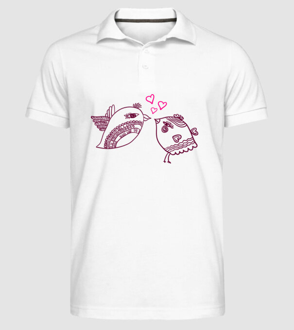 lovebirds model alb pe tricou