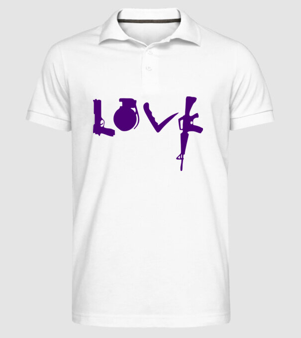 Lovegun model alb pe tricou