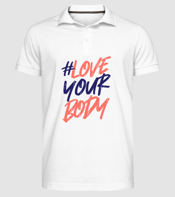 #loveyourbody model alb pe tricou