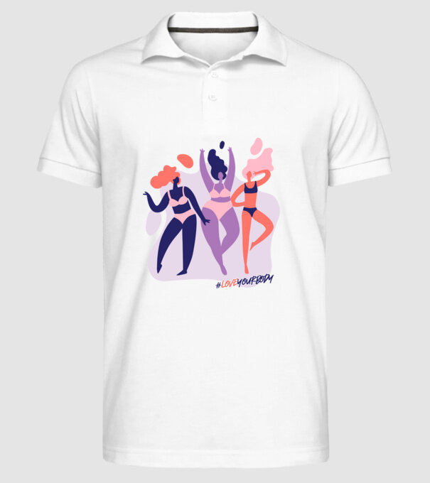 #loveyourbody model alb pe tricou