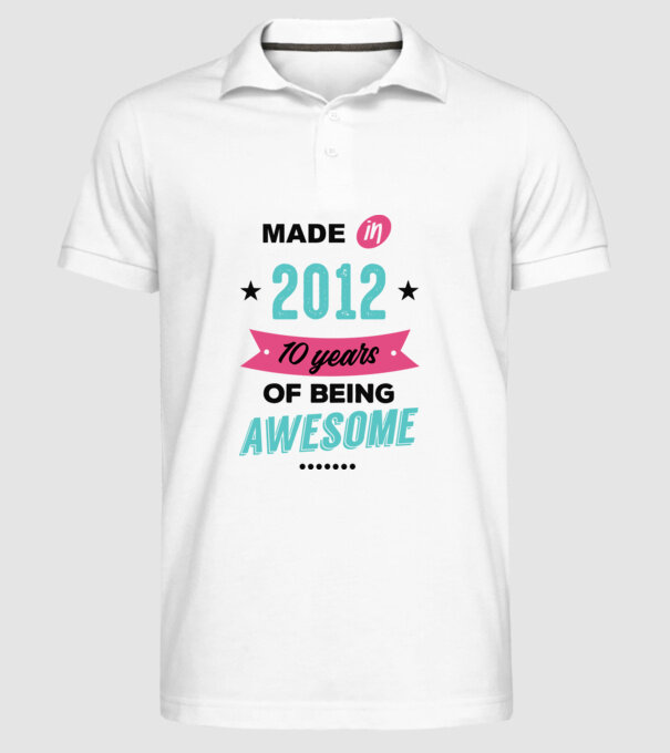 MADE in 2012 model alb pe tricou