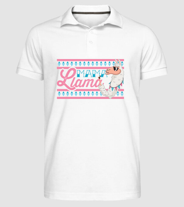 Mama LLama model alb pe tricou