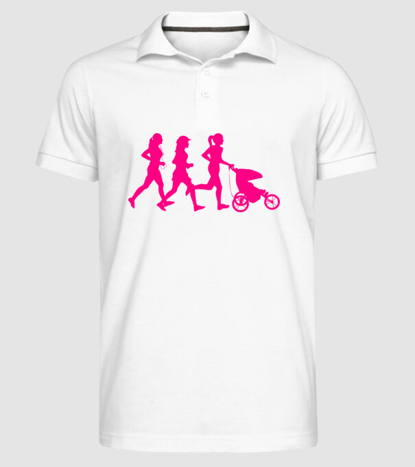 Running Mom model alb pe tricou