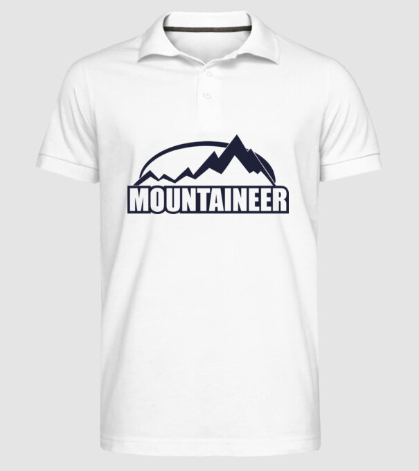 mountaineer model alb pe tricou