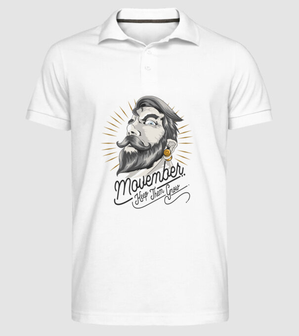 Movember Keep them grow No Shave November model alb pe tricou