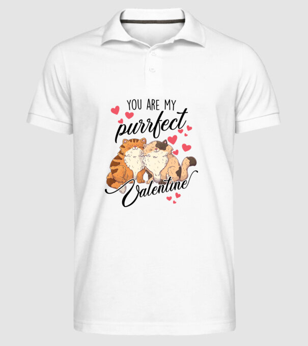My purrfect valentine model alb pe tricou