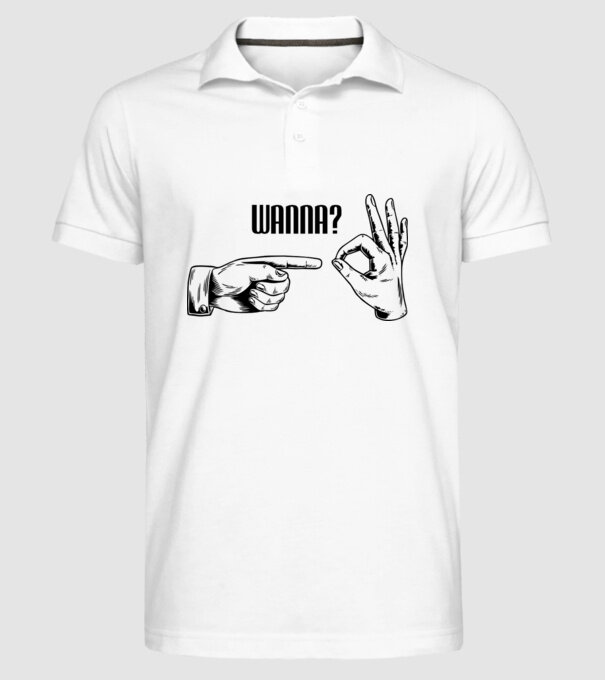 International Hand sign model alb pe tricou