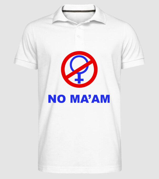 No maam eleje model alb pe tricou