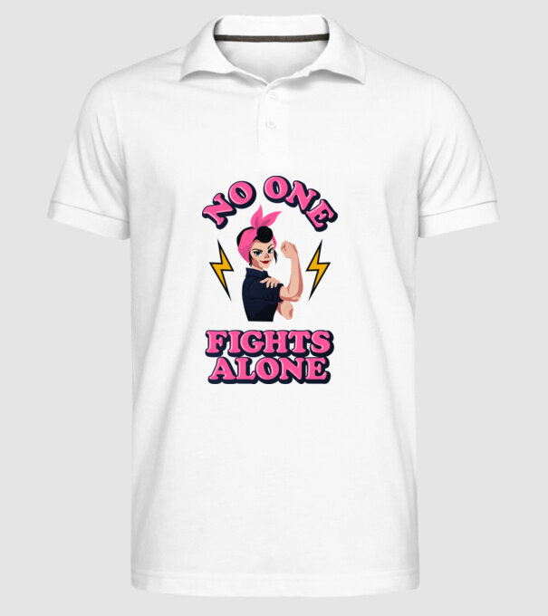No one fights alone pinup model alb pe tricou