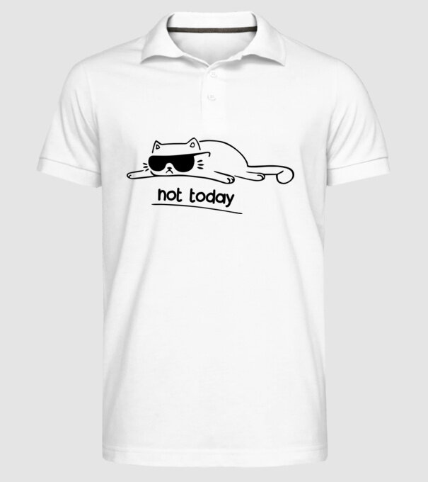 not today kitty model alb pe tricou
