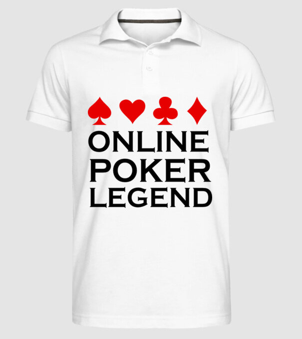 Online Poker Legend model alb pe tricou