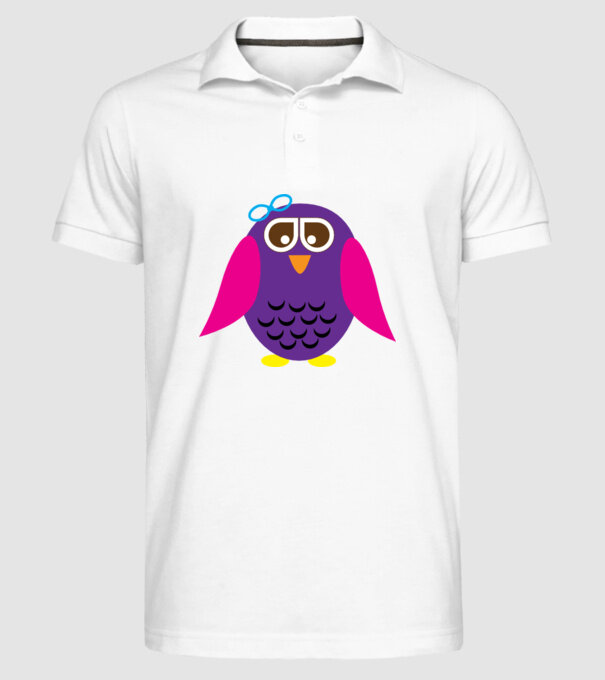 Owl model alb pe tricou