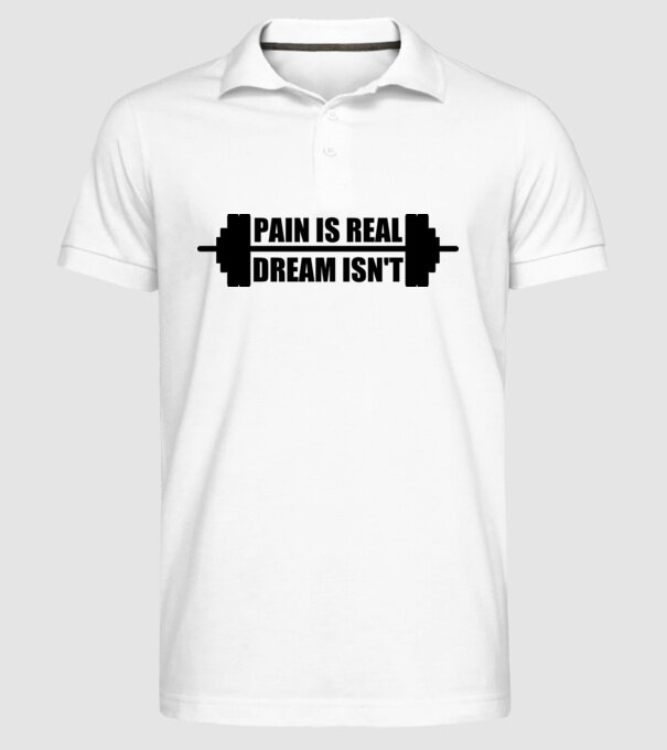 Pain is real model alb pe tricou