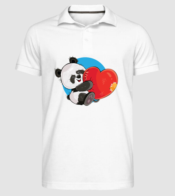 Dragoste panda model alb pe tricou