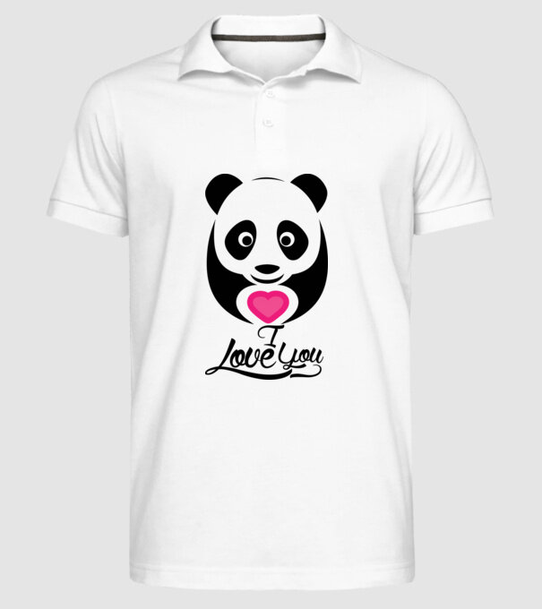 PandaHeart model alb pe tricou