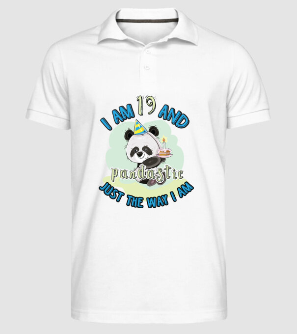 PANDASTIC 19 model alb pe tricou