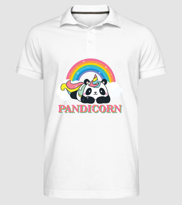 PANDICORN model alb pe tricou