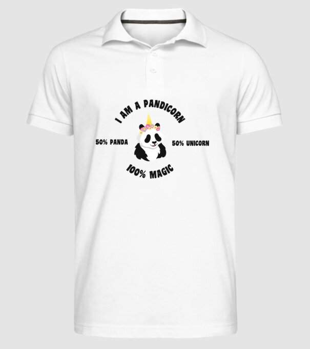 Pandicorn model alb pe tricou