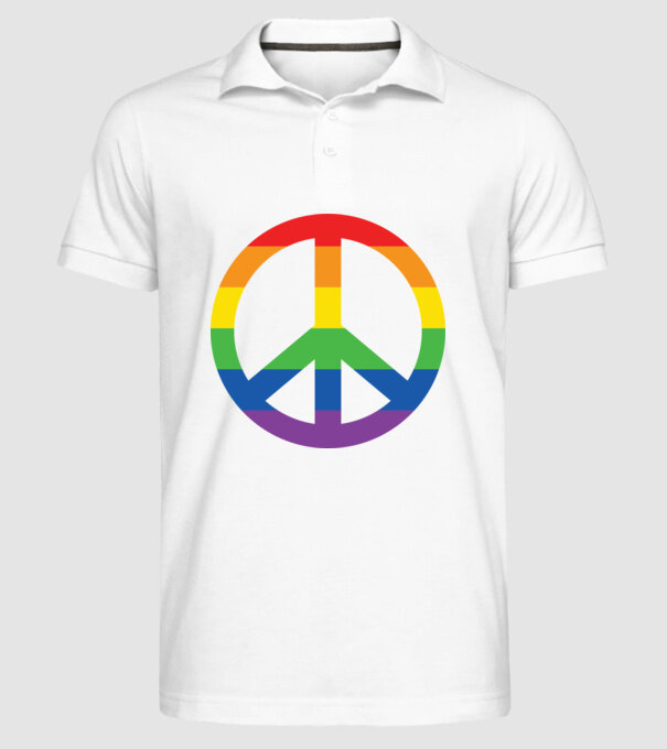 Peace pride model alb pe tricou