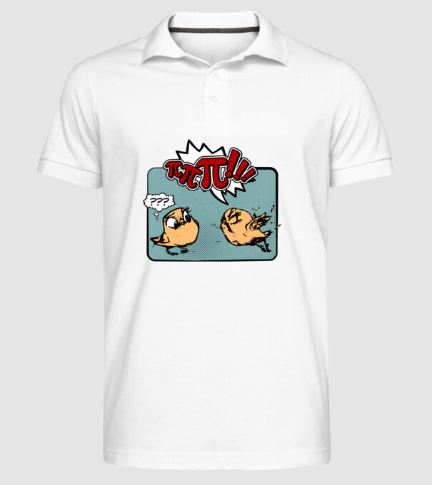 Pi Pi model alb pe tricou