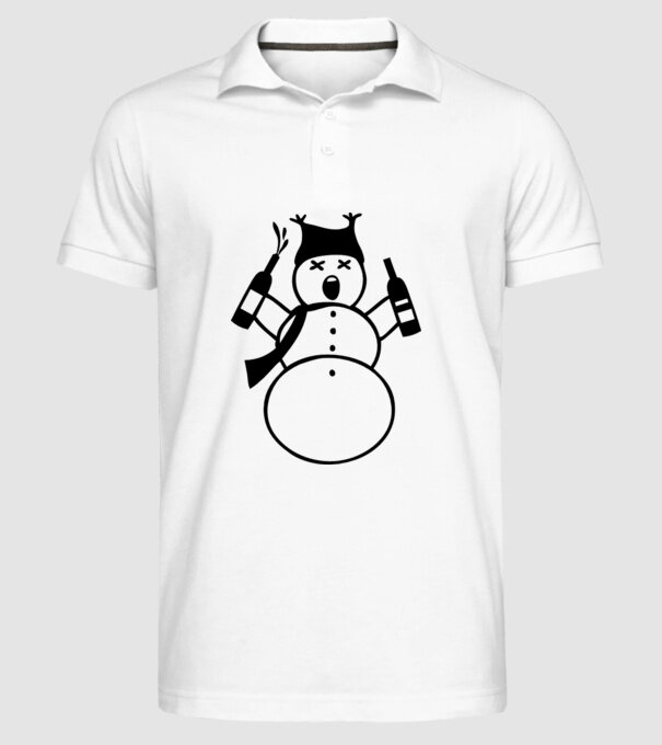Om de zăpadă beat model alb pe tricou