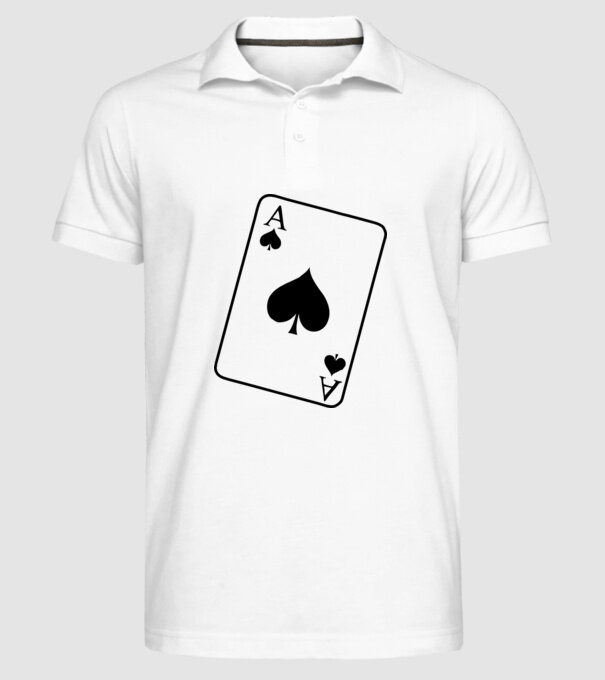 As de pică model alb pe tricou