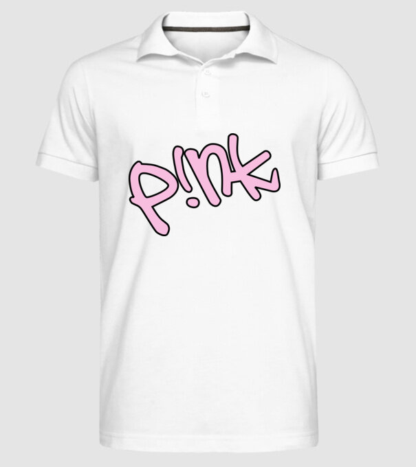 PINK model alb pe tricou