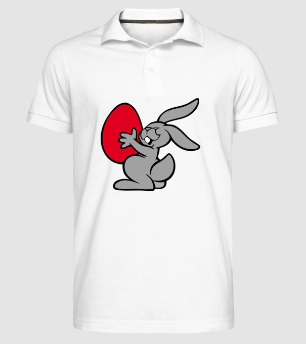 Ou roșu și iepure model alb pe tricou
