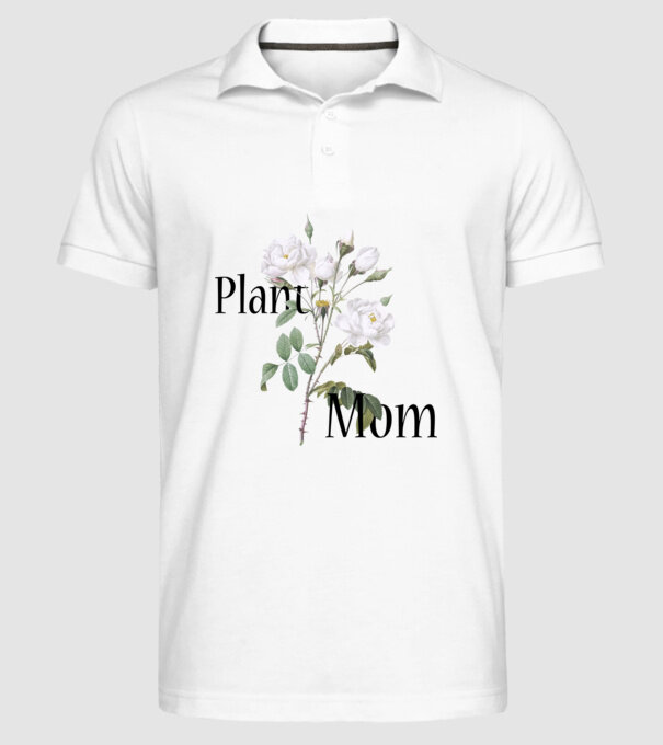 Plant mom model alb pe tricou