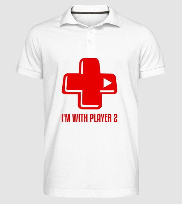 player 2 model alb pe tricou
