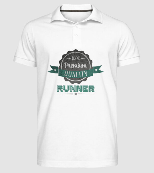 Calitate premium Alergător model alb pe tricou