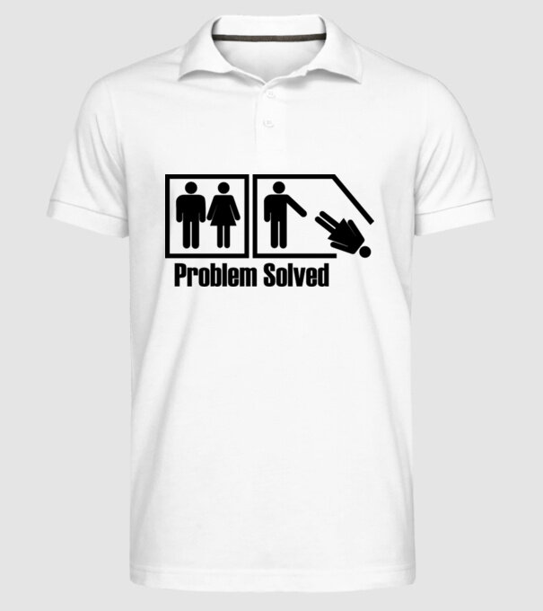 Problem solved model alb pe tricou