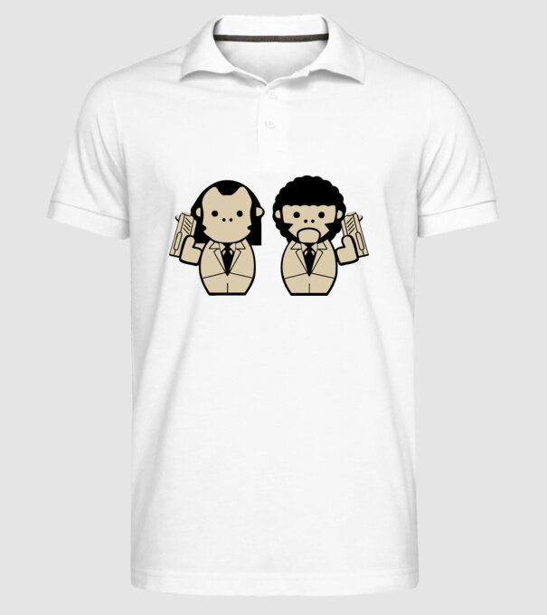 Pulp Fiction draw model alb pe tricou