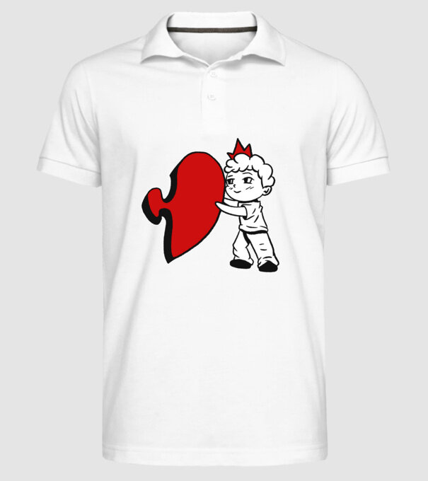 Pereche Puzzle băiat model alb pe tricou