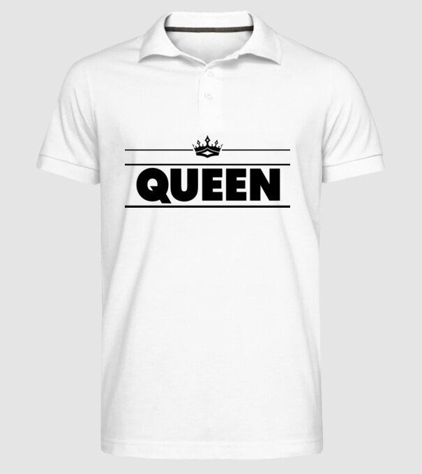 Queen model alb pe tricou