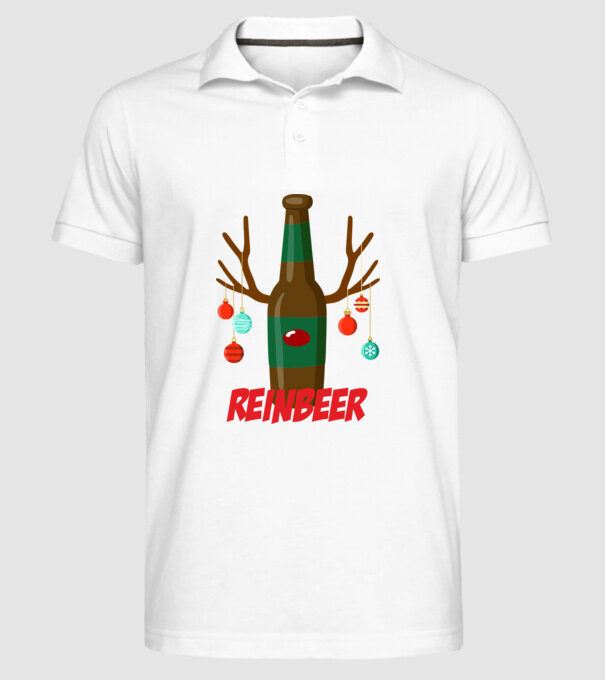 Bere REINBEER model alb pe tricou