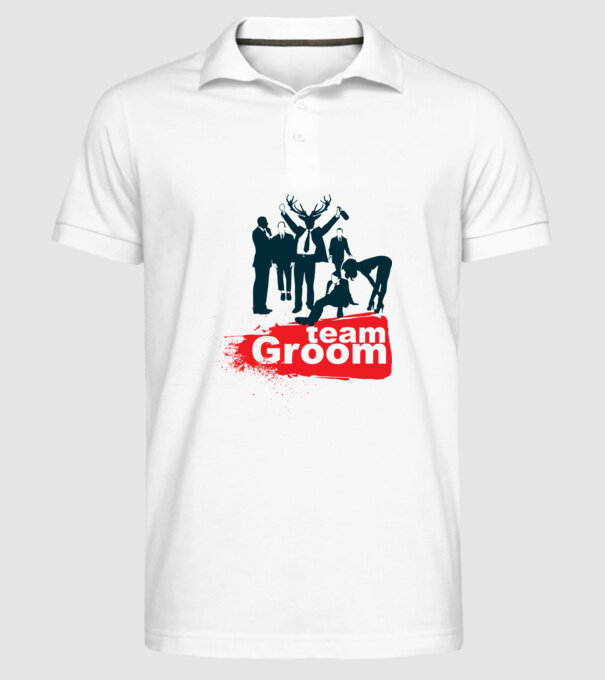 Reservoir Groom Team model alb pe tricou