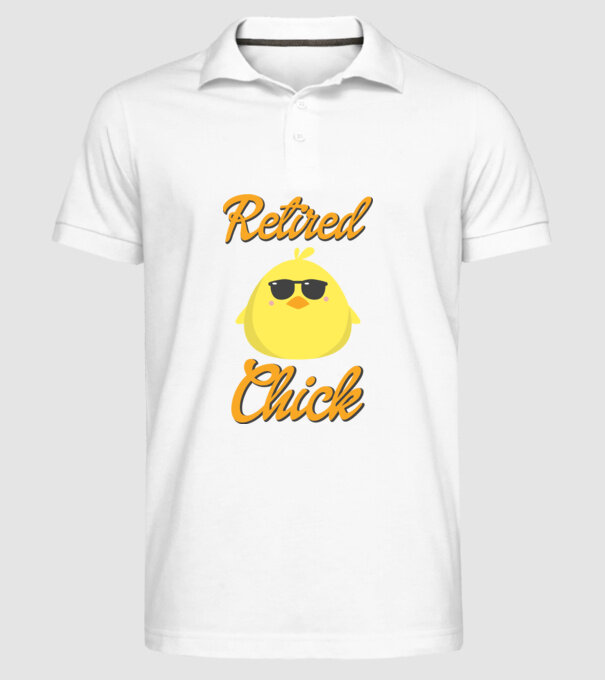 Retired chick model alb pe tricou
