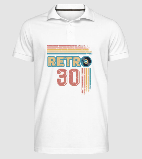 Retro 30 Birthday model alb pe tricou