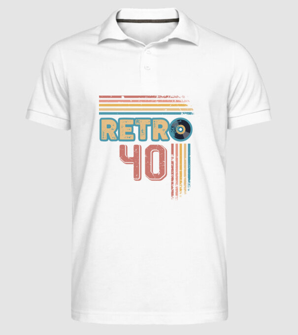 Retro 40 Birthday model alb pe tricou
