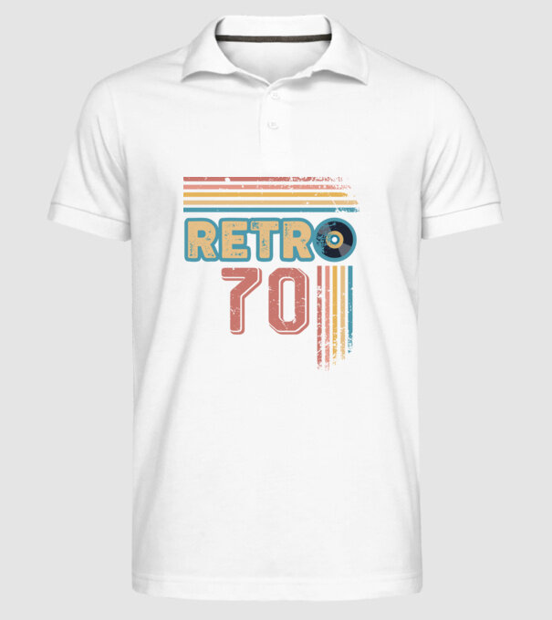 Retro 70 Birthday model alb pe tricou