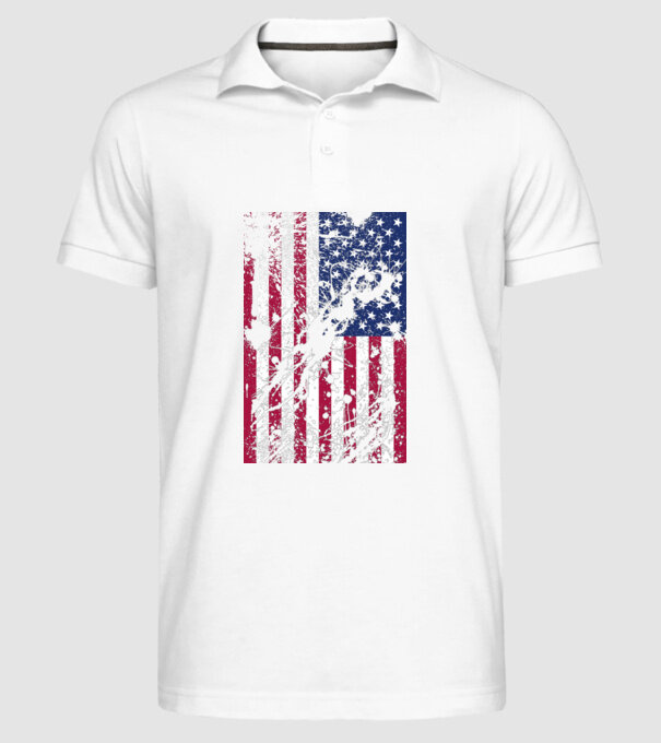 ripped flag U.S. model alb pe tricou