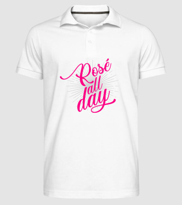 Rosé all day model alb pe tricou