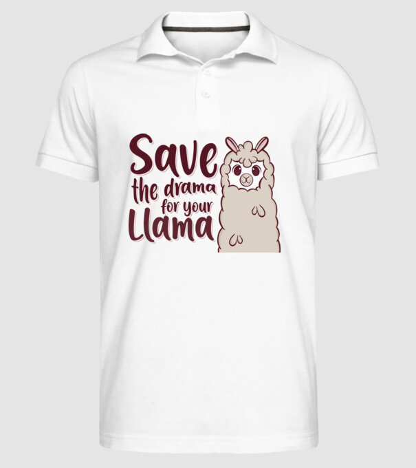 Save the drama from the llama model alb pe tricou