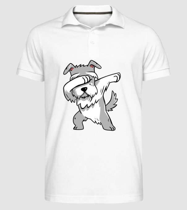 Schnauzer DAB model alb pe tricou