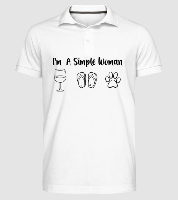 Simple doggy woman model alb pe tricou