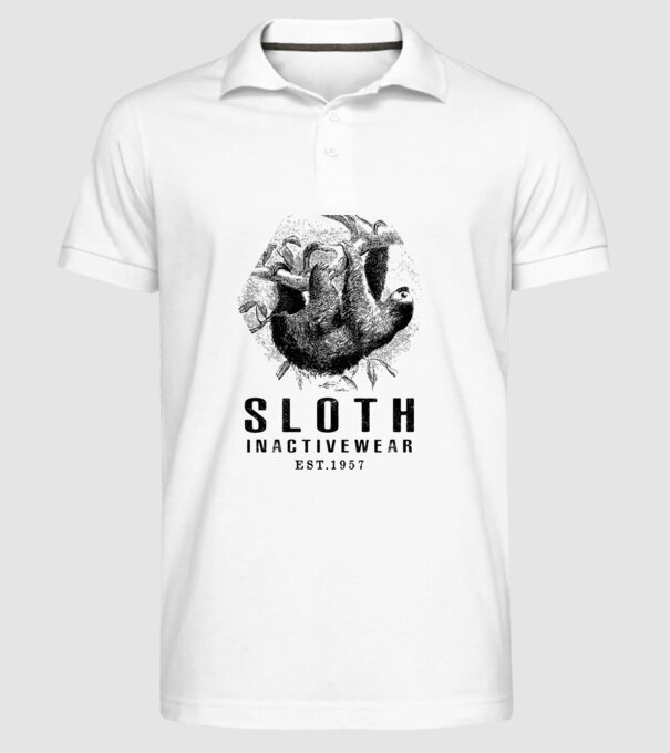 SLOTH inactive drk model alb pe tricou