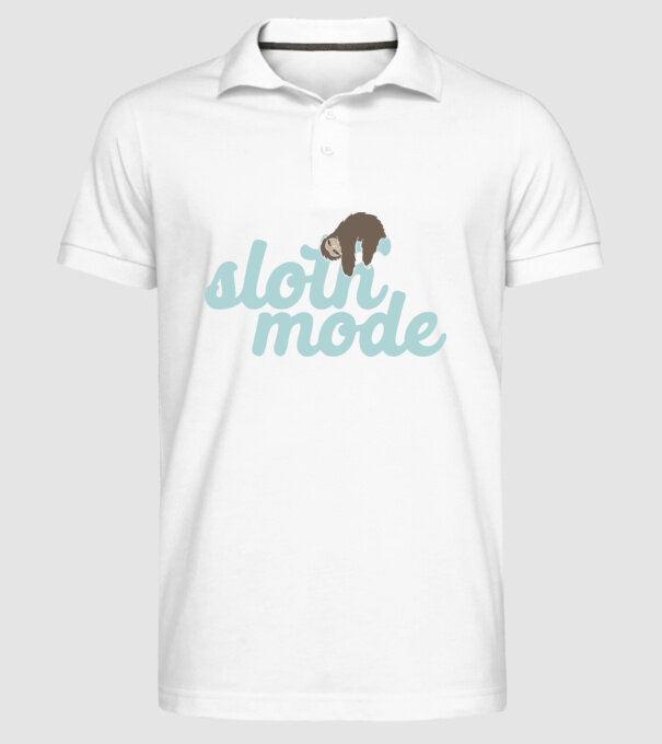 Sloth mode model alb pe tricou