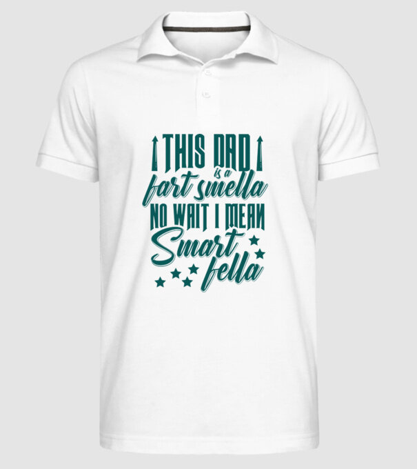 Smart fella dad model alb pe tricou