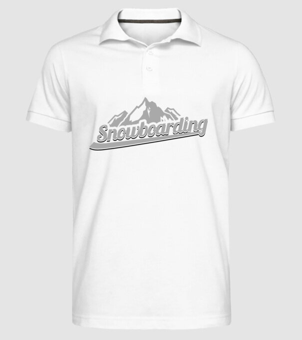 Snowboarding model alb pe tricou
